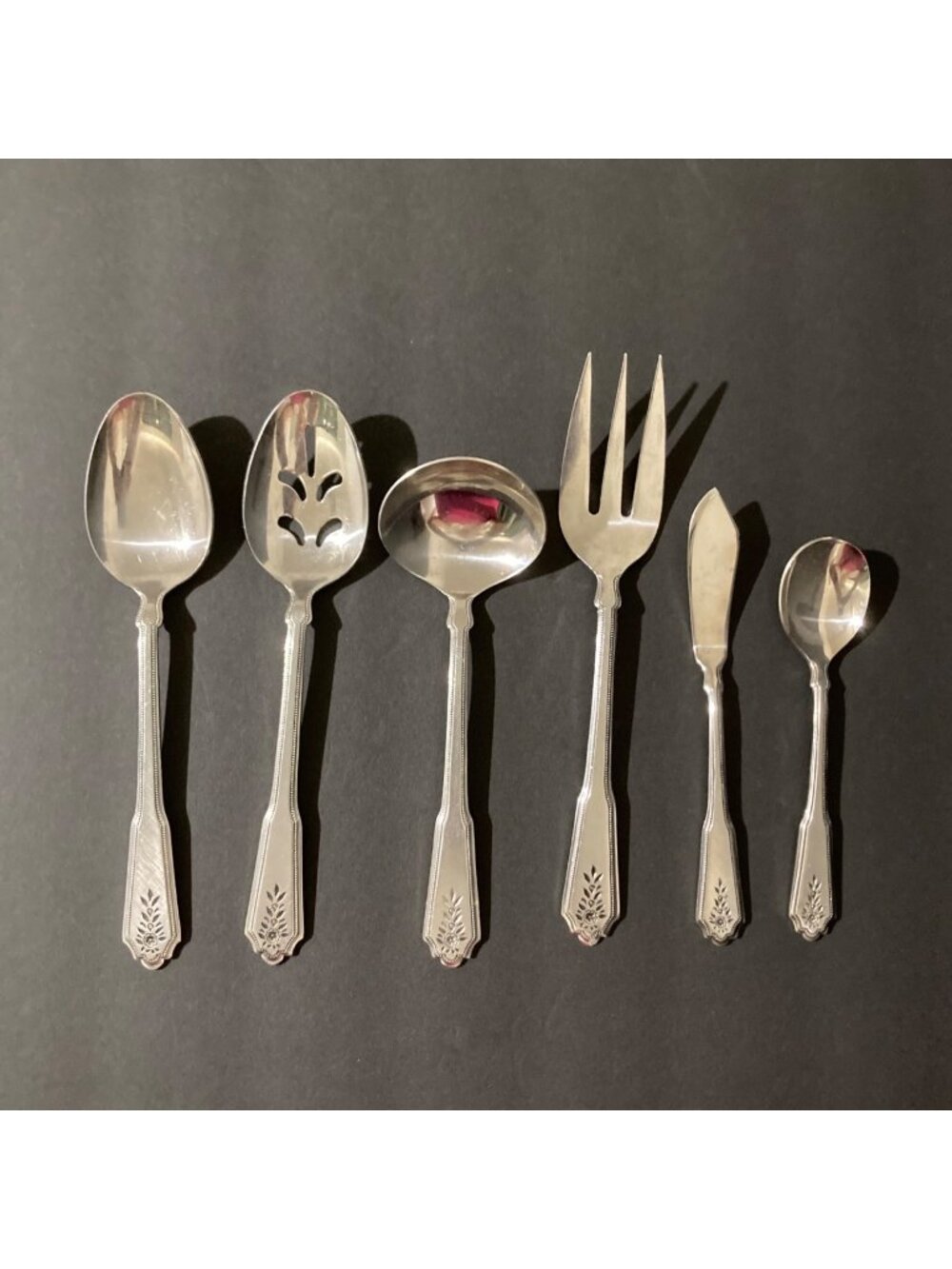 Rogers Stanley Roberts Norcrest Brentwood Stainless Flatware 6 Piece Serving Set
